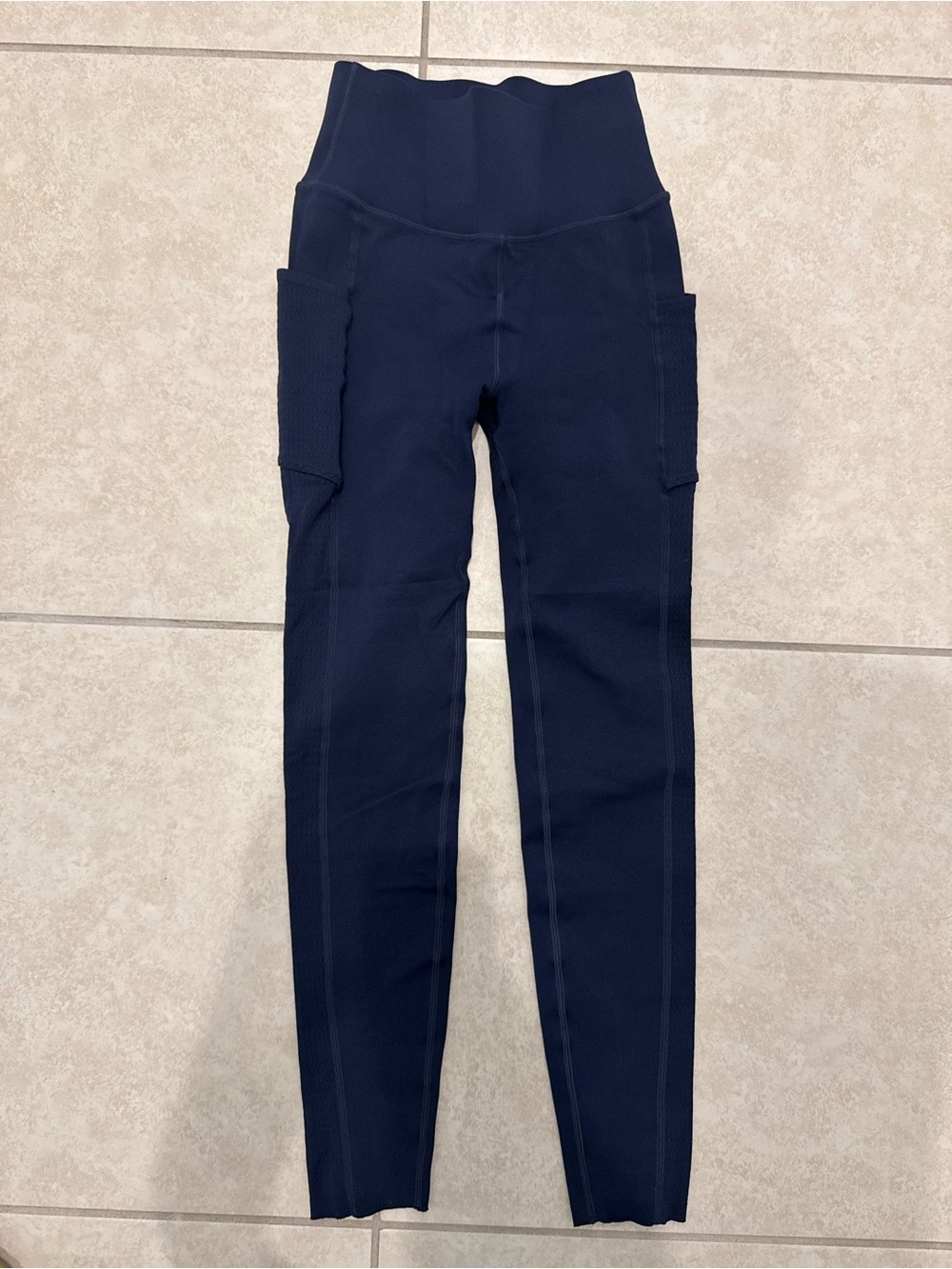Fabletics SculptKnit Navy High-Waist Pocket Leggings